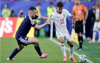 لقطة من مباراة المنتخب المغربي