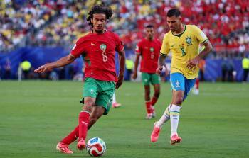 لقطة من مباراة المغرب والبرازيل