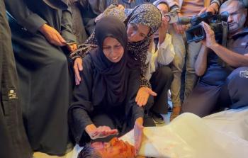 جنازة ووداع الشهيد الطفل احمد الرقب الذي استشهد جراء استهداف في مواصي خان يونس (تصوير : رمضا الاغا)