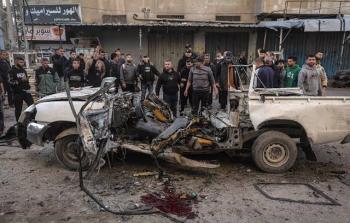قصف إسرائيلي لمركبة شرطية في غزة - (صورة أرشيفية)