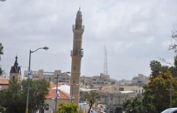 مئذنة مسجد السكسك في مدينة يافا الذي يعد من أبرز المعالم فيها، والذي شُيّد عام 1883