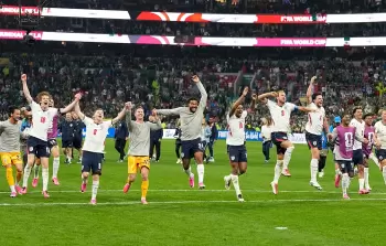 احتفال لاعبي منتخب إنكلترا بالفوز