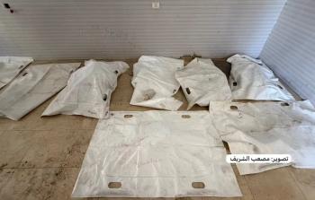 جثامين الشهداء المنتشلة من تحت الأنقاض.