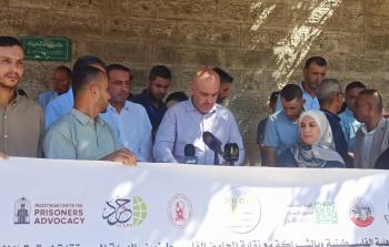 الإعلان عن إطلاق اللجنة الوطنية للدفاع عن حقوق أسرى قطاع غزة (تصوير محمود أبو حصيرة)