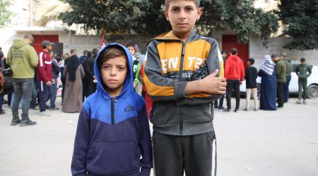 الشقيقان الصغيران جواد وأسامة الهشيم