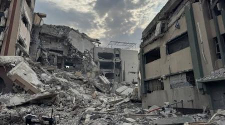 مباني الجامعة الإسلامية في غزة المدمرة بفعل حرب الإبادة الإسرائيلية
