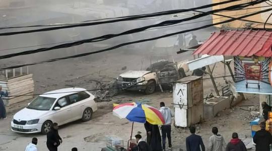 قصف مركبة شرطة في مخيم النصيرات وسط القطاع