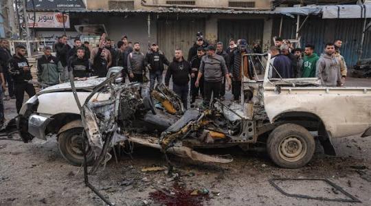 قصف إسرائيلي لمركبة شرطية في غزة - (صورة أرشيفية)