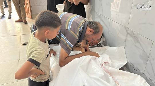 من وداع الطفل إسماعيل البردويل في مواصي رفح جنوب قطاع غزة (تصوير- رمضان الآغا)