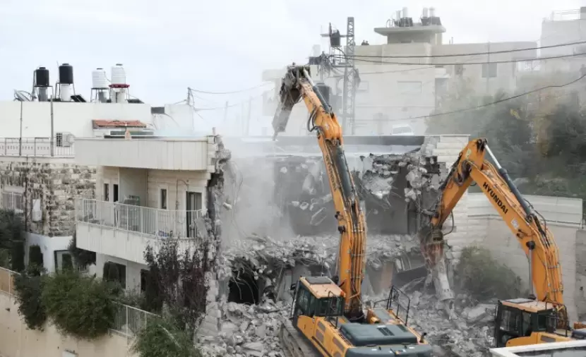 102 منشأة فلسطينية هدمها الاحتلال منذ مطلع 2026