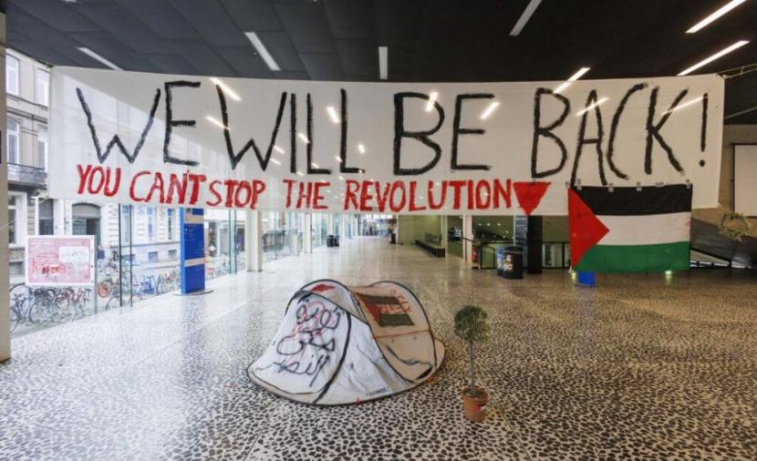 احتجاجات طلابية في بلجيكا رفضاً للتعاون الأكاديمي مع "إسرائيل"