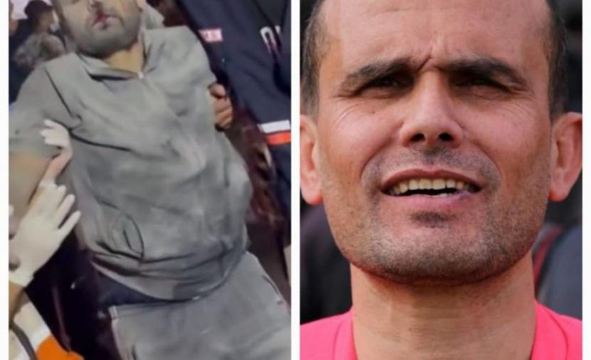 محمود أبو حصيرة يخرج من تحت أنقاض منزله