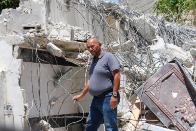 هدم - الاحتلال يهدم منزلا يعود لعائلة ربايعة في منطقة واد الحمص ببلدة صورباهر جنوب شرق القدس