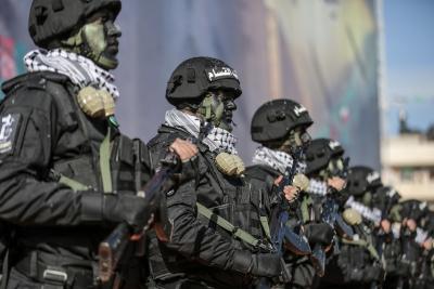 الجوقة العسكرية في إحياء مهرجان انطلاقة رحكة حماس 35 (13)