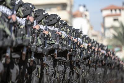 الجوقة العسكرية في إحياء مهرجان انطلاقة رحكة حماس 35 (12)