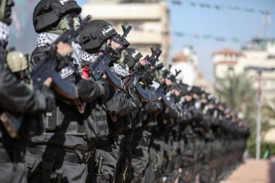 الجوقة العسكرية في إحياء مهرجان انطلاقة رحكة حماس 35 (8)