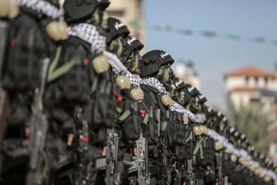 الجوقة العسكرية في إحياء مهرجان انطلاقة رحكة حماس 35 (6)