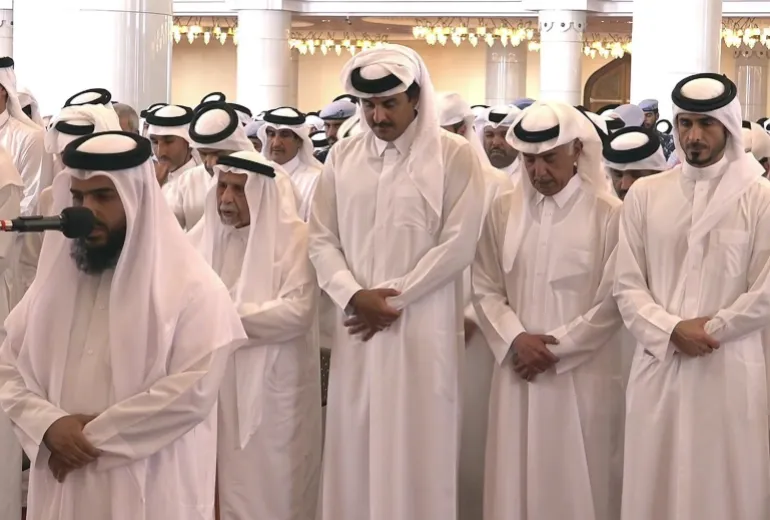 بالفيديو والصور قطر تشيع شهداء محاولة اغتيال وفد حماس في الدوحة